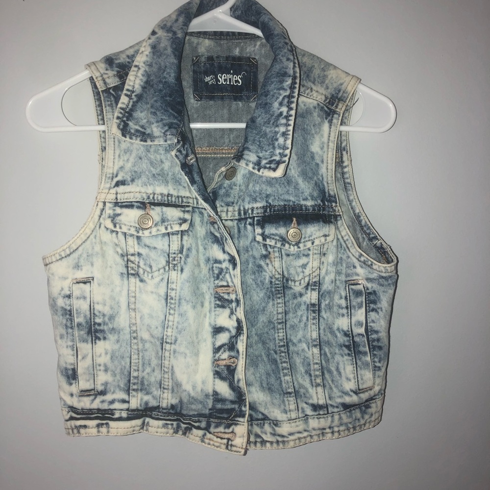 Denim stone washed vest